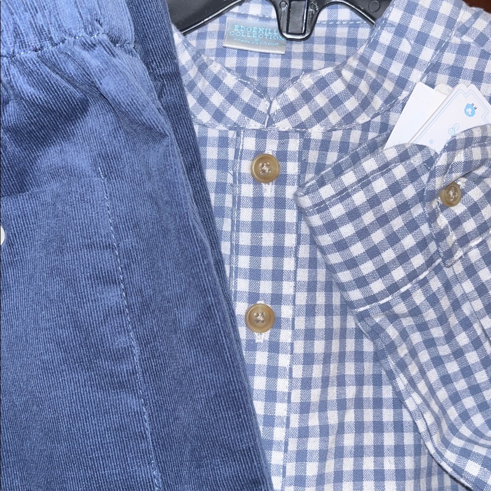 Edgehill Collection little Boys Woven Solid Pants blue Set size 5 - Picture 4 of 4